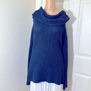 Women’s Navy Blue Cold Shoulders Sweater Size Large